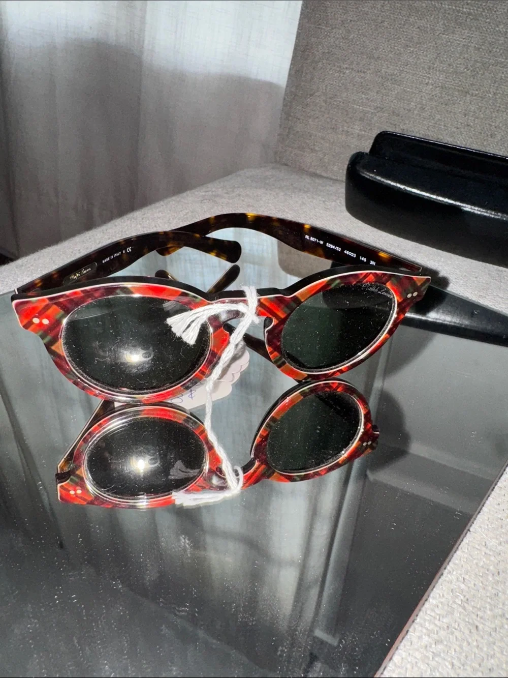 Ralph Lauren Round Tortoiseshell Red Sunglasses